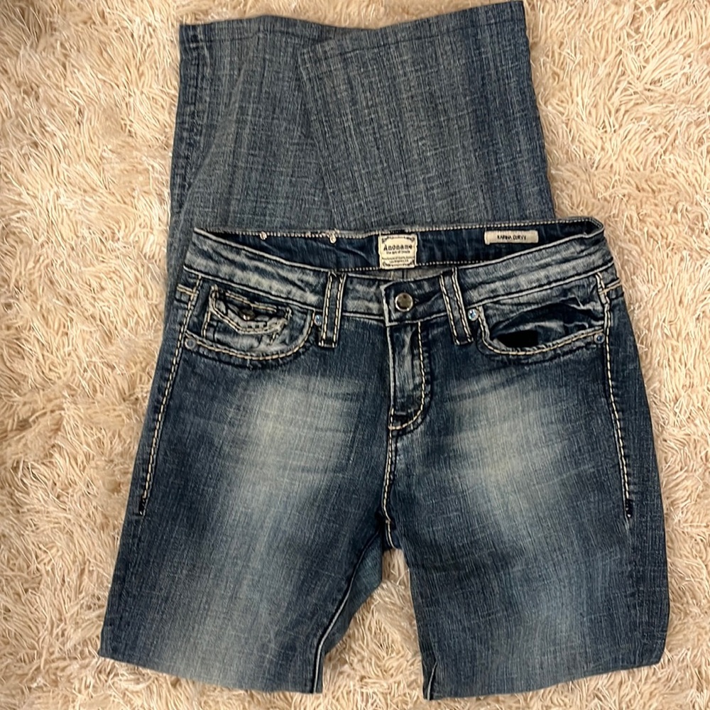 Anoname crystal-embellished size 28 jeans. Bootcut.